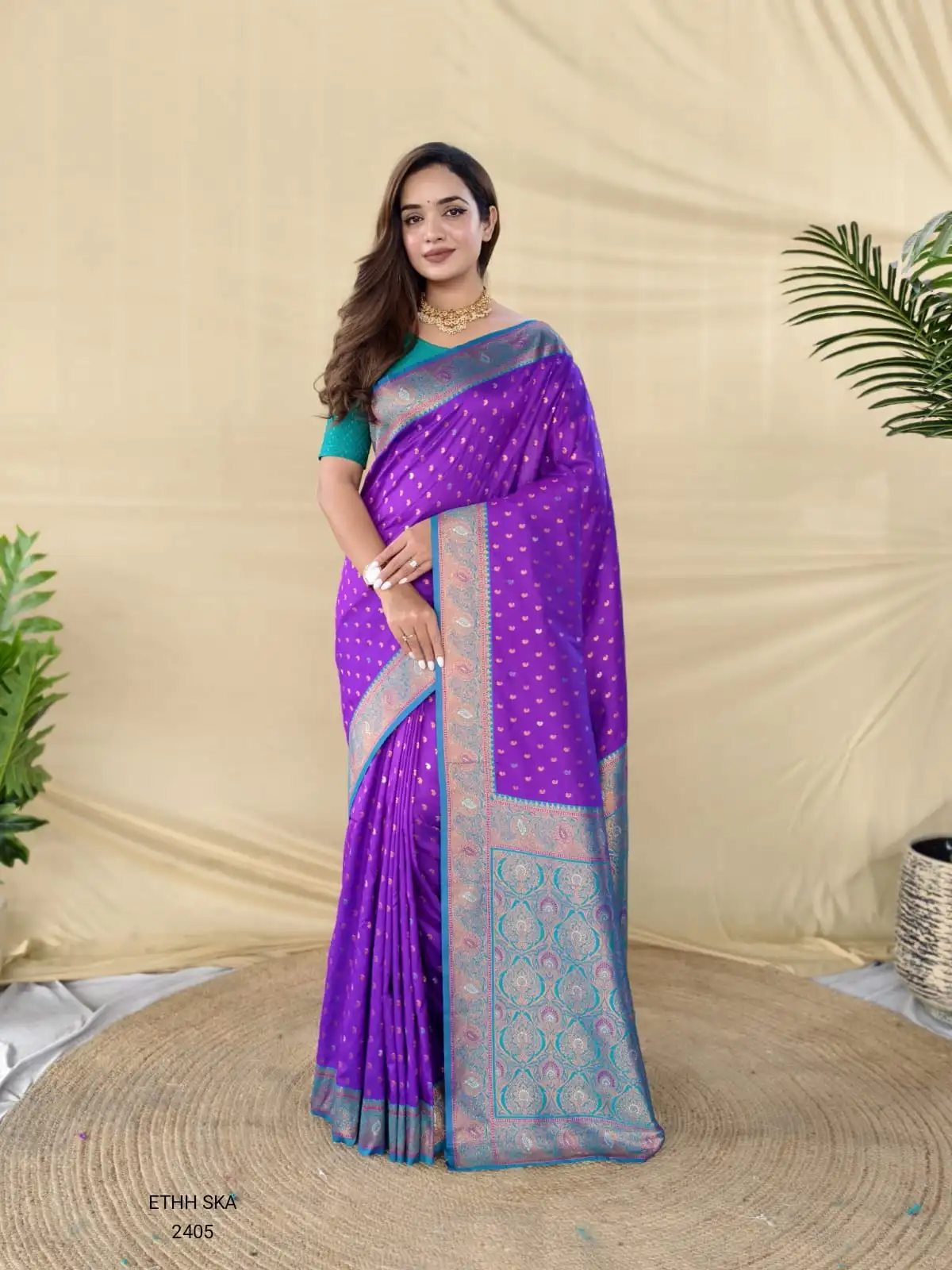 Traditional Banarasi Soft Silk Saree with Contrast Zari Weaving